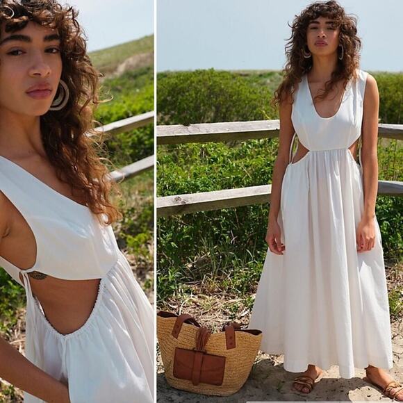 Free People Fabiana White Cutout Midi Maxi Dress - Picture 2 of 9